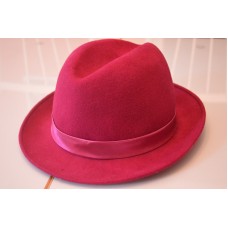 New York Company 100% Wool Fedora Hat  Bright Fuchsia   Medium  eb-83678724